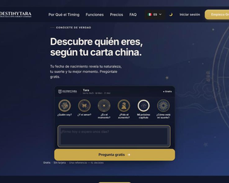 Sitio web de DestinyTara desarrollado por 3GENIOS